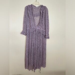 Woman's SHEER ZADIG&VOLTAIRE maxi dress with sinched belt and option to button